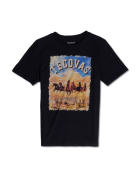 Front view of Women's Heavenly Stampede Tee - Black/Multi on plain background