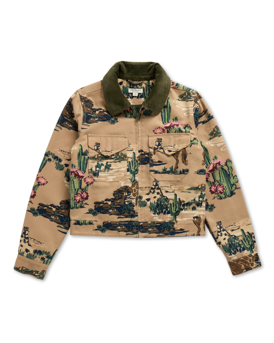 Front view of Women's Western Mechanic's Jacket - Tan on plain background