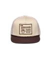 Front view of Western Provisions Five-Panel Trucker - Brown on plain background