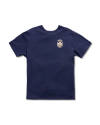 Front view of Men's Saloon Door Tee - Navy / Bone on plain background