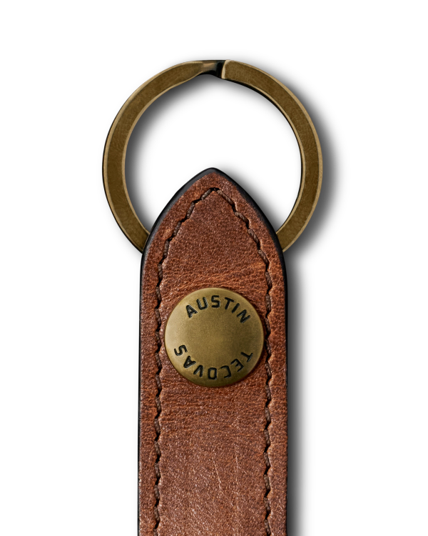 Closeup view of Bartlett Keychain - Cognac