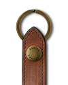 Closeup view of Bartlett Keychain - Cognac