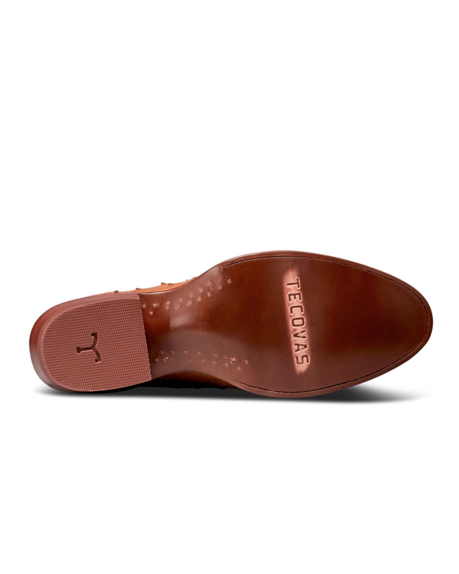Sole view of Men's Birthday Boot XI - Canyon Ostrich/Nile Crocodile on plain background