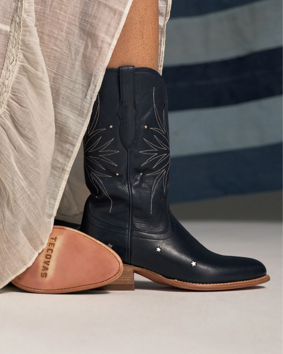 View of The Jamie Firework - Atlantic Blue Cowhide