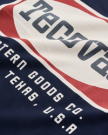 Closeup detail view of Men's Oval Tecovas Pocket T-Shirt - Navy/Red