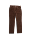 Front view of Men's Slim Straight Stretch Corduroy - Brown on plain background