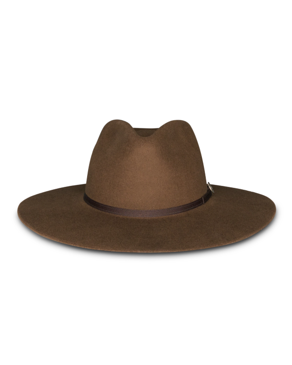 View of The Belle Wool Cowgirl Hat - Medium Brown