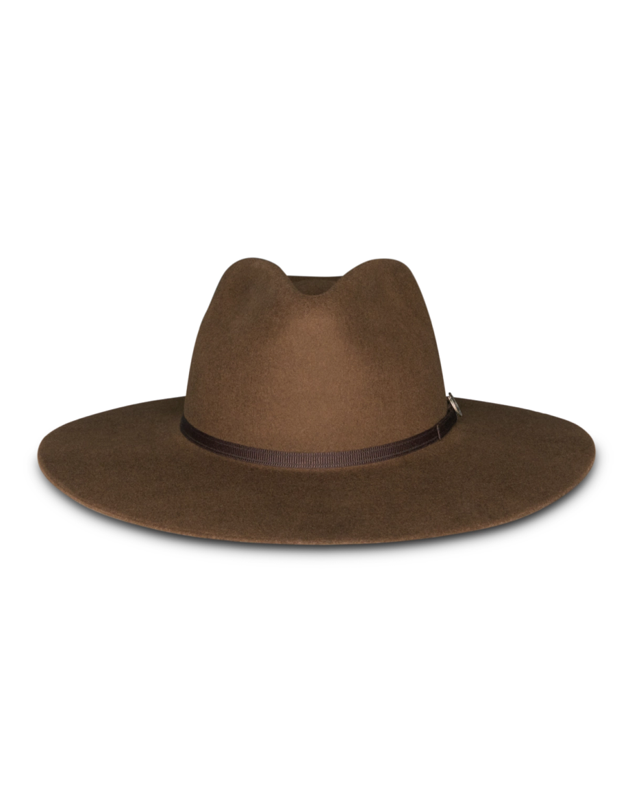 View of The Belle Wool Cowgirl Hat - Medium Brown