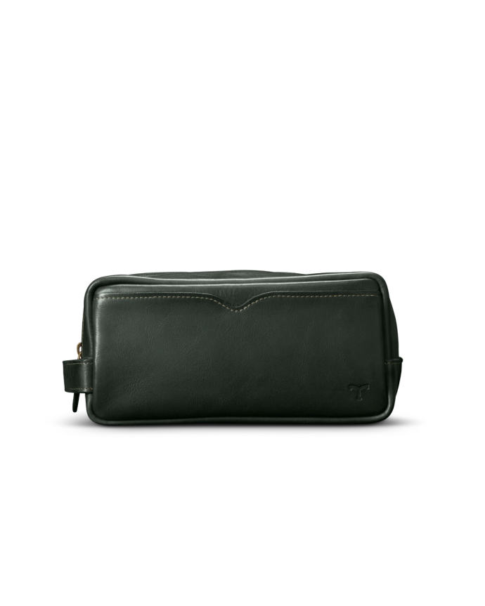 Front view of Bartlett Travel Kit - Midnight Green on plain background