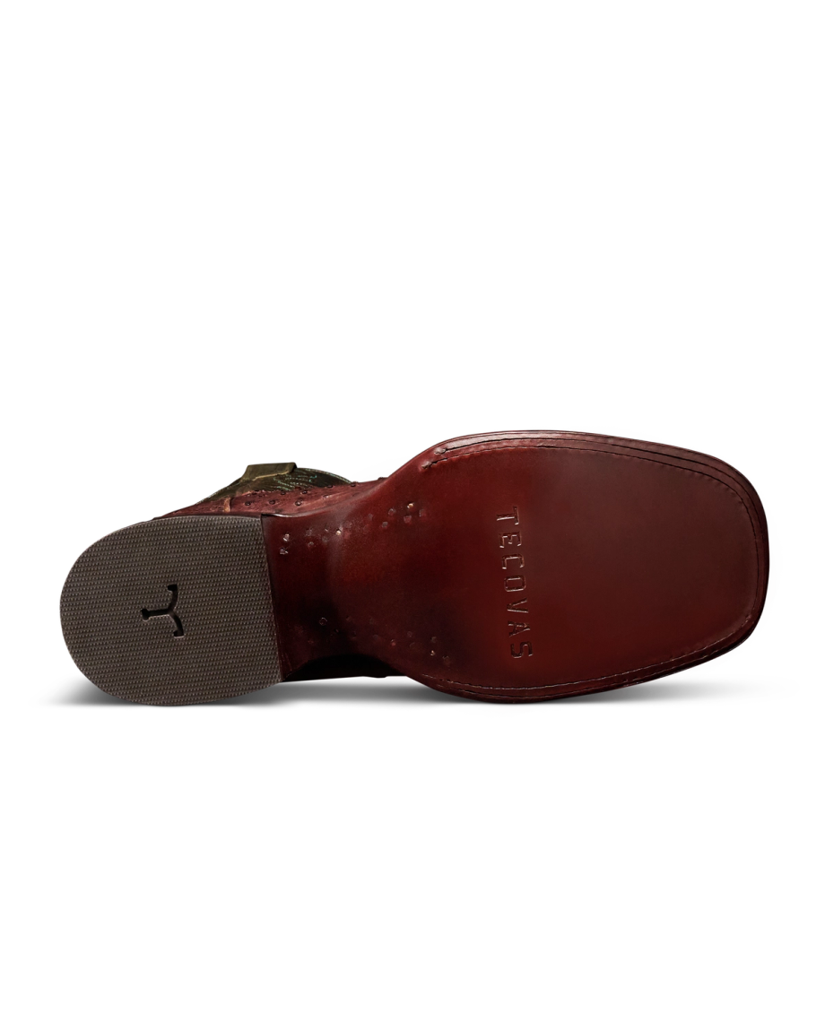 Sole view of The Emmitt II - Tobacco Ostrich on plain background