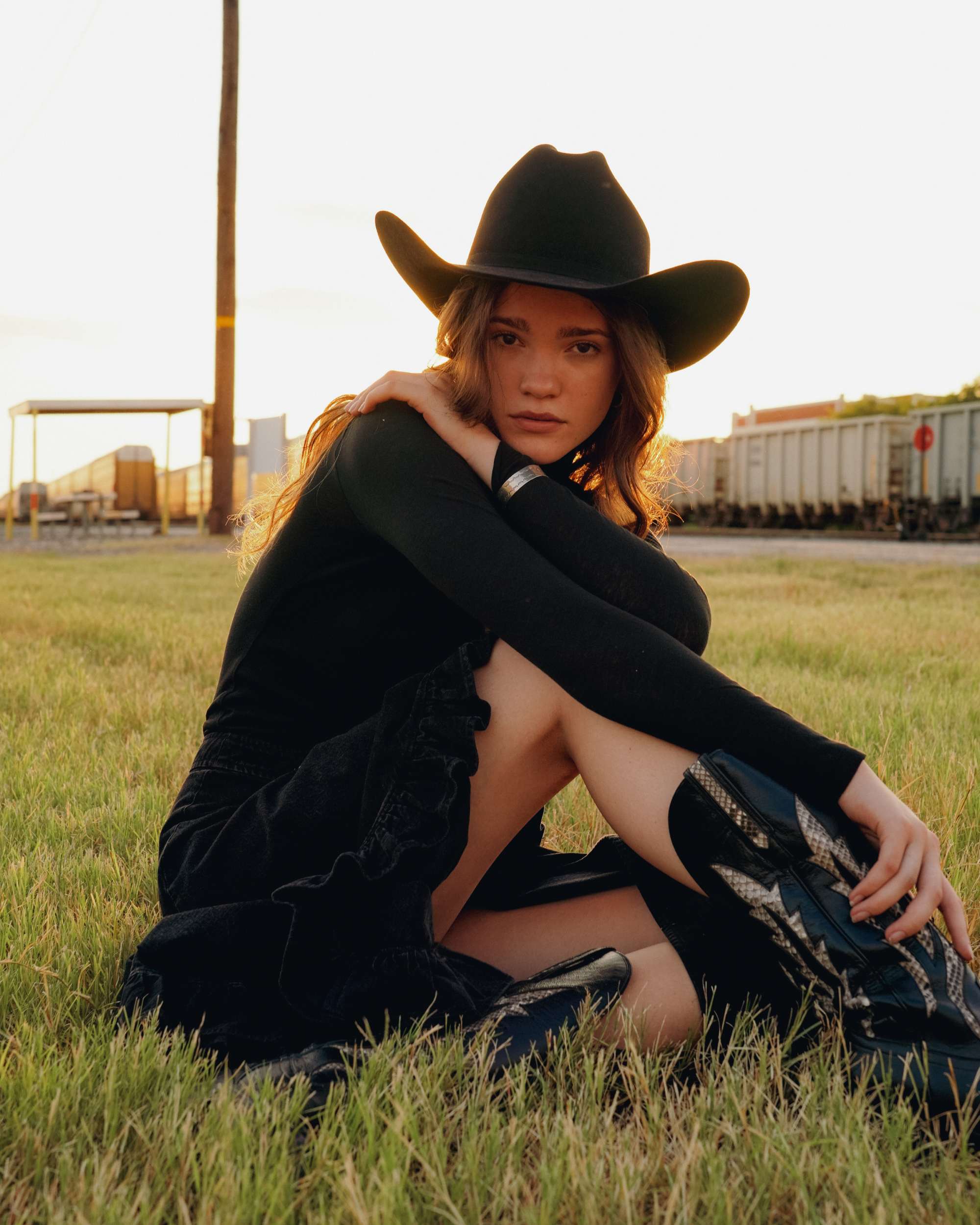 View of The Annie Flame - Midnight / Bone Patent Goat / Python