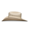 Profile view of Cattleman Straw Cowboy Hat - Natural on plain background