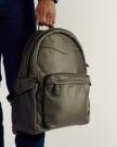 View of Men's Leather Backpack - Dark Olive