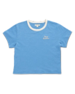 Front view of Women's Vintage Ringer Tee - Jasper/Bone on plain background