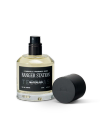 A bottle of Ranger Station Waterloo Eau de Parfum with a black spray nozzle and detached black cap placed beside it.