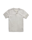 Front view of Men's Standard Issue Short Sleeve Henley - Gray Heather on plain background