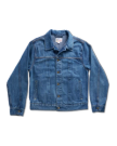 Front view of Men's Denim Ranch Hand Trucker - Medium Wash on plain background