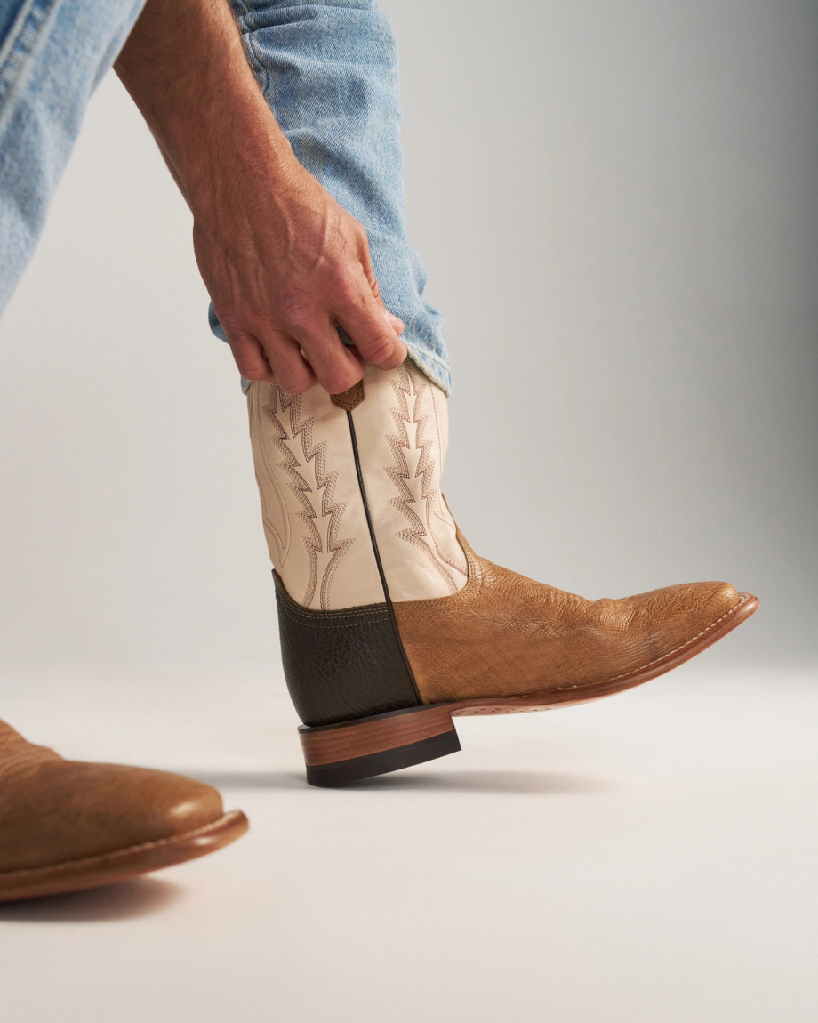 View of The Doc - Tan / Bone Calfskin