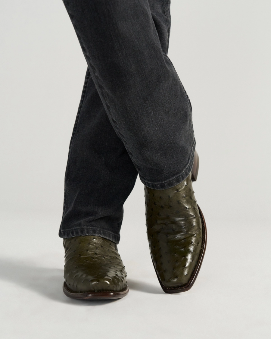 The Jack in Dark Forest Ostrich - Men's Zip Boot | Tecovas