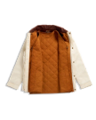 Front view of Men's Ranch Coat - Ivory / Saddle on plain background