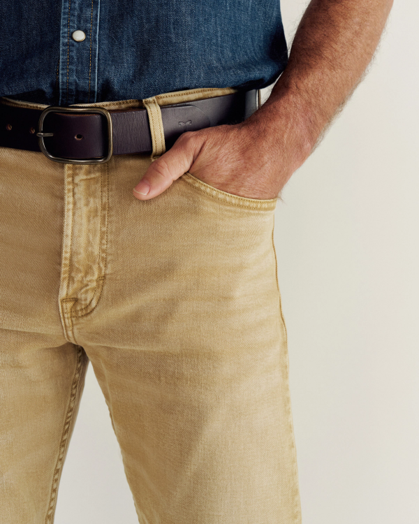 Closeup detail view of Men's Slim Straight Stretch Twill - Khaki