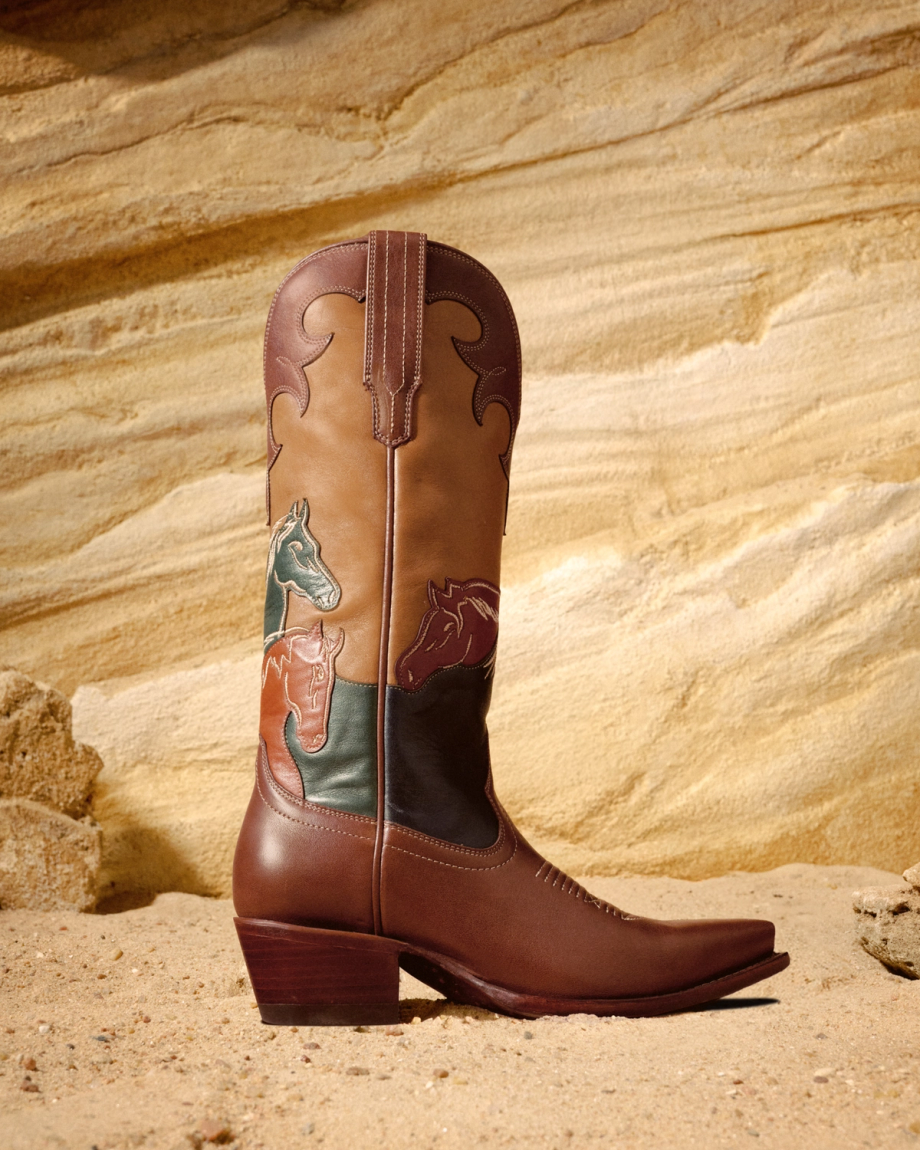 View of The Annie Wild Horses - Multi Cowhide