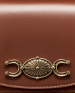 Closeup detail view of Concho Chain Crossbody - Saddle