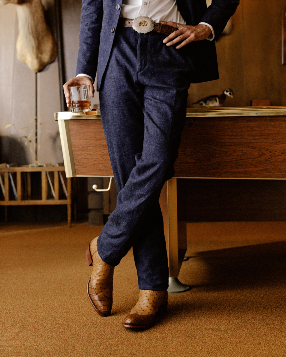 View of Men's Birthday Boot XI - Canyon Ostrich/Nile Crocodile