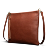 Quarterfront view of Leather Clutch Fawn Bovine / OS - Fawn on plain background