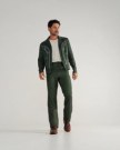 Full view of Men's Tecovas X H Bar C Birthday X Bolero Jacket - Green on model