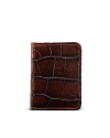 Front view of Men's Birthday X Bifold Card Case - Dark Pecan on plain background