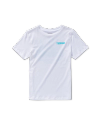 Front view of Women's Uncompromised Quality Tee - White/Teal on plain background
