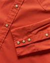 Closeup detail view of Men's Easywear Pearl Snap - Orange Rust