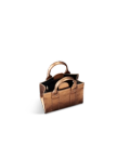 Front view of Mini Metallic Satchel - Copper Cowhide on plain background