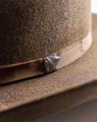 Closeup view of Cattleman Fur Cowboy Hat - Umber