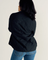 Back view of Women's Liner Jacket - Black / White on model