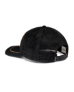Quarterback view of Palo Duro Motors 5 Panel Low Pro Trucker - Black on plain background