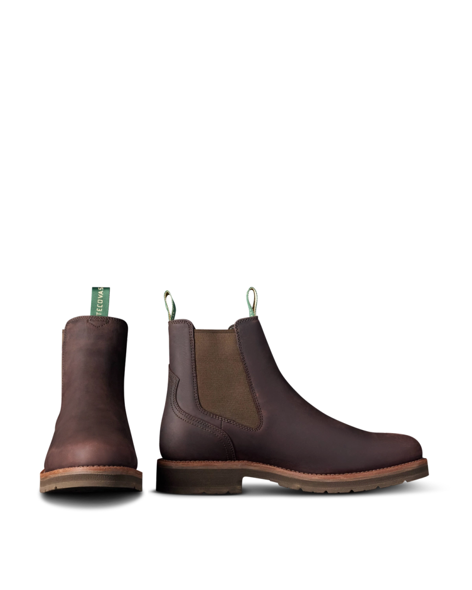 Pair view of The Rugged Chelsea - Umber Cowhide on plain background