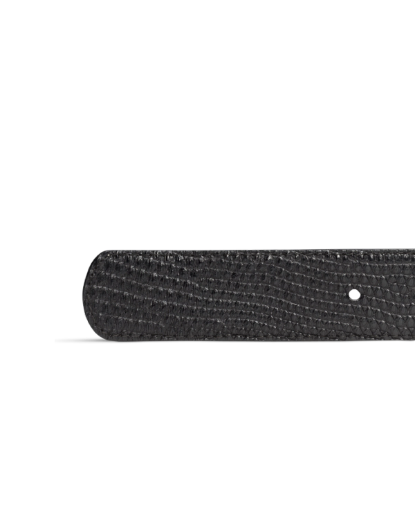 Closeup view of Men's Lizard Belt II - Midnight