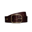 Front view of Harness Leather Belt - Umber on plain background