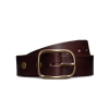 Front view of Harness Leather Belt - Umber on plain background