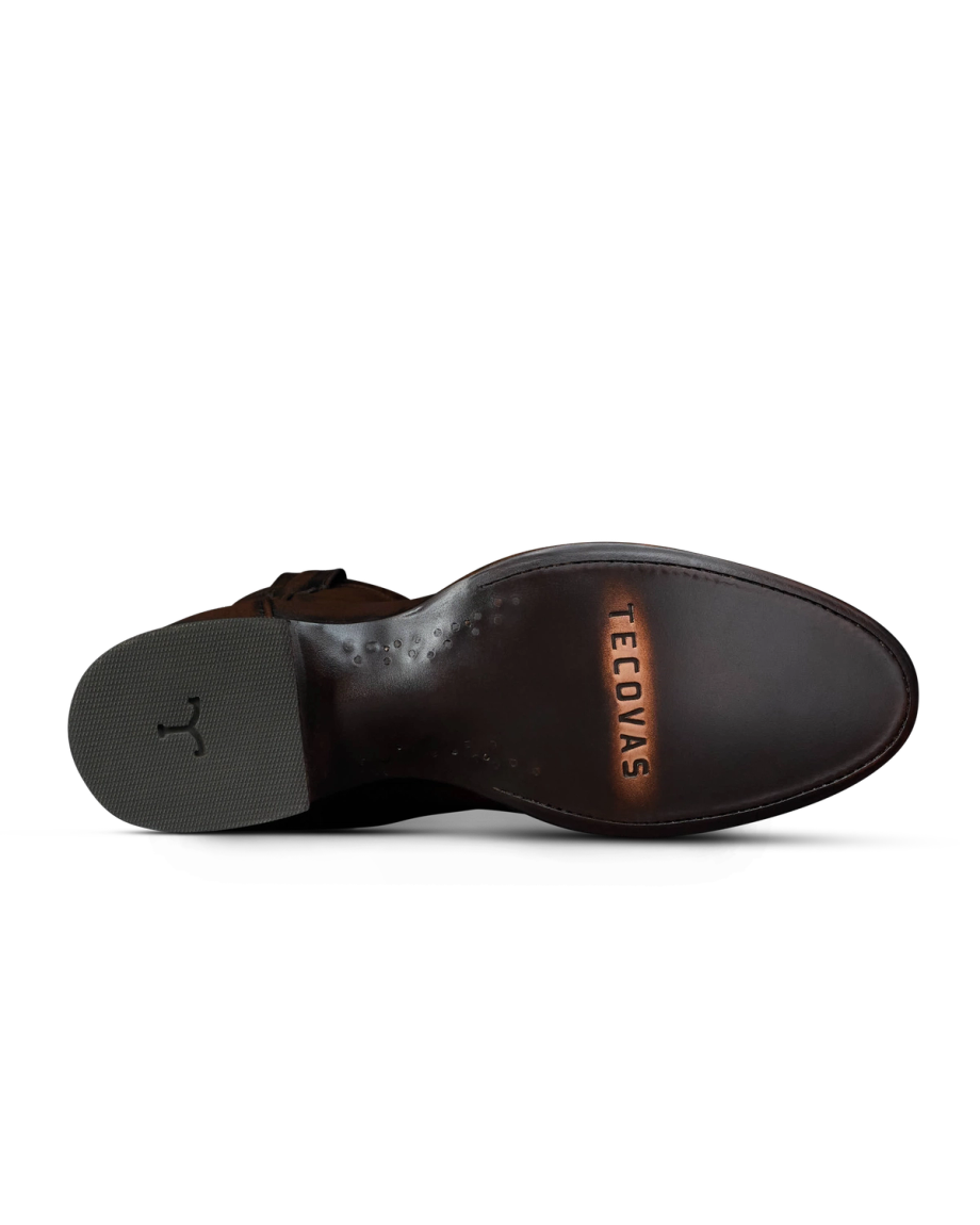 Sole view of The Earl - Iced Tea Cowhide on plain background