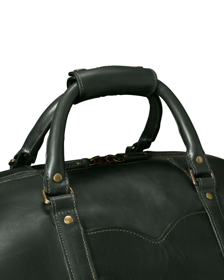 Closeup view of Bartlett Large Weekender - Midnight Green