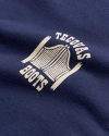 Closeup detail view of Men's Saloon Door Tee - Navy / Bone