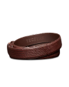 Back view of Men's Lizard Belt II - Hazelnut on plain background