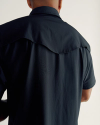 Closeup detail view of Men's Performance Western Pearl Snap SS - Classic Fit - Black