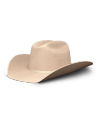 Quarterback view of Cattleman Wool Cowboy Hat - Khaki on plain background