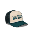 Quarterfront view of Howdy Trucker - White/Dark Teal on plain background