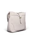Quarterfront view of Women's Sierra Hobo Bag - Antique White on plain background
