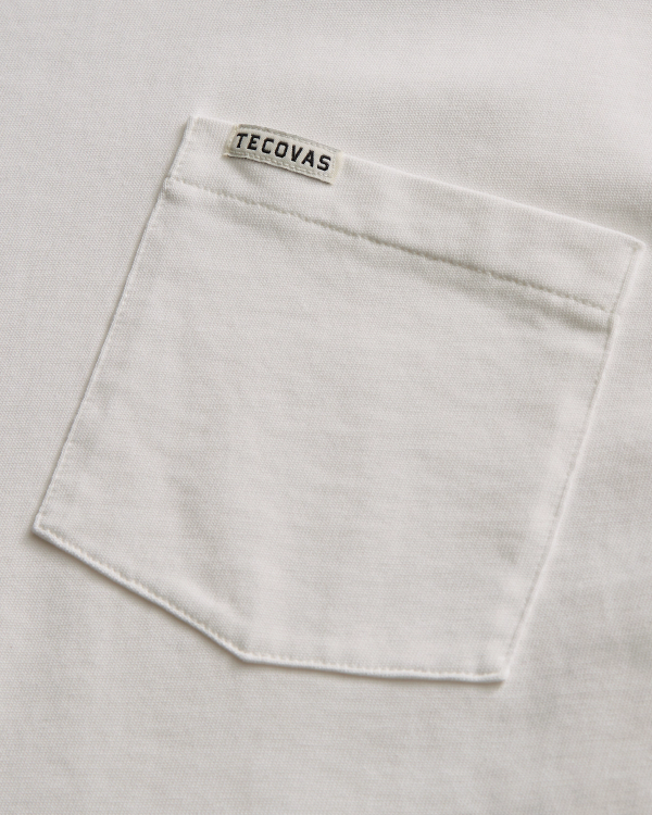 Closeup detail view of Standard Issue Pocket Tee - Bone